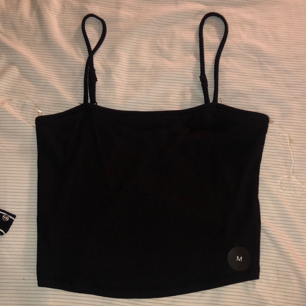 Black Crop Tank Top